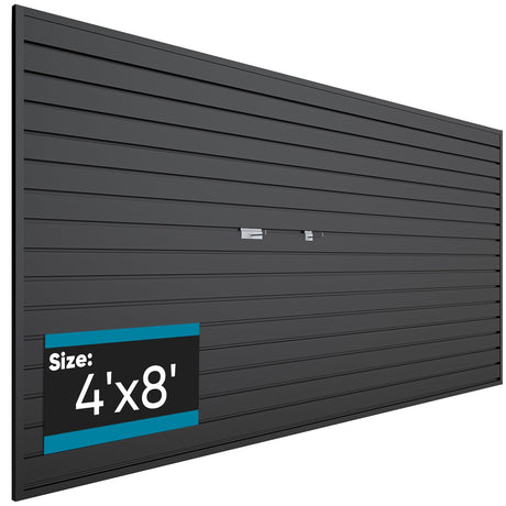 Brakki PVC Slat Wall Paneling 4x8 ft, Garage Organizer Storage System, Black Slatwall Panels for Garage Organization Product, Heavy Duty Wall Mounted Tool Storage for Home Brakki