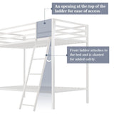Allewie Metal Bunk Bed Twin Over Twin Size for Junior & Adults with Ladder and Heavy Duty Guardrail, Small Space Saving Design for Bedroom Kid Room and Dorm, White Allewie
