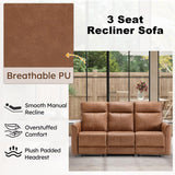 ANJ Manual 3 Seat Recliner Sofa, Modern Classic Couch Set with Overstuffed Arms and Back for Living Room Bedroom ANJ