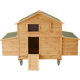 Large Chicken Coop with Wheels,Mobile Hen House for 6-8 Chicken,Portable Chicken House with Nesting Box,Wooden Poultry Cage,Waterproof Rabbit Cage,Duck Coop ECOLINEAR