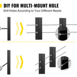 VEVOR Cable Rail Post, 42 x 1.97 x 1.97, Level Deck Stair Post, Cable Handrail Post Stainless Steel Brushed Finishing Deck Railing DIY Picket Without Hole Stair Railing Kit with Mount Bracket Black VEVOR