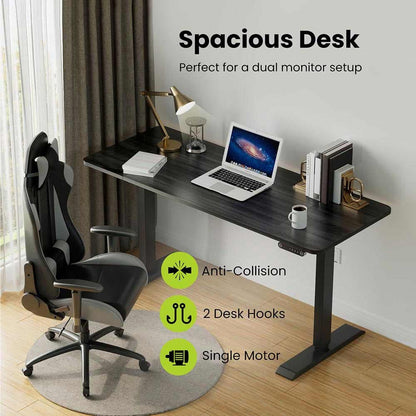 Sold & Shipped by an American Small Business - 60x24in Electric Height Adjustable Standing Desk, Workstation. Sit & Stand Work Styles. Perfect for The Home Office! (Black Top, Black Legs, DSK-6024)