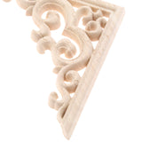 MUXSAM 4-Pack Wood Carved Applique Corner Onlay, 11x11cm/4.33"x4.33", Unpainted Furniture Decals for Cabinet Cupboard Corner Door Bed Home Decoration(Style-A) MUXSAM