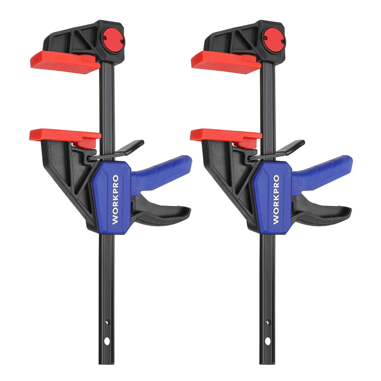 WORKPRO 6" Bar Clamps for Woodworking 2-Pack, Quick-Release Wood Clamps/Spreader Light Duty, One Hand F Clmaps 150 LBS Load Limit, Ideal for Woodworking and DIY Projects WORKPRO