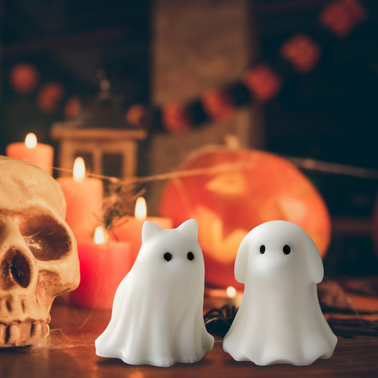 Halloween Animal Ghost Candle Mold, Cat Dog Resin Casting Ghost Silicone Molds for Halloween Aromatherapy Candle Soap Making Home Art Crafts Decor DIANA'S DREAM