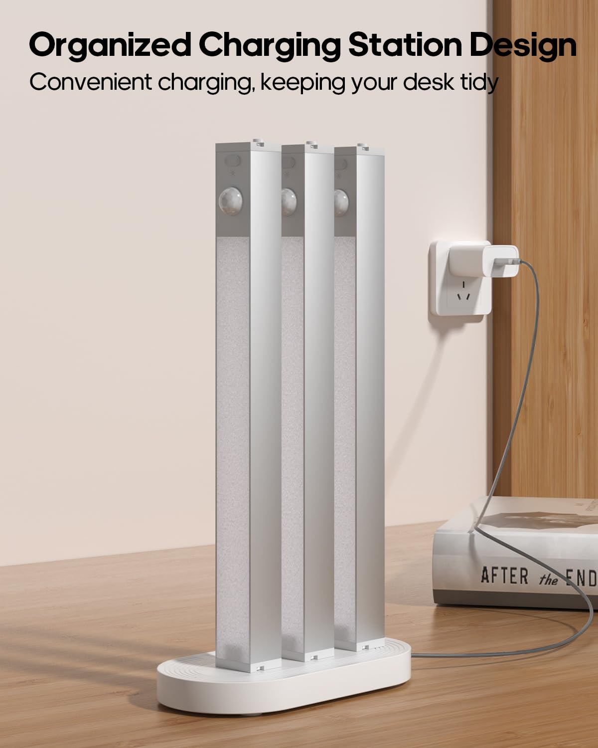 Goodea 6 Pack Led Under Cabinet Lights Wireless with Charging Station, 7’’ Rechargeable Motion Sensor Light Indoor, Dimmable Closet Lights for Cabinets, Bookshelf, Stair, Hallway Goodea