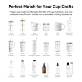 YOPPIX Silicone Cup Cradle, Cup Cradle for Tumblers with Felt Squeegee Use to Apply UV DTF Stickers/Apply Vinyl Stickers - Keep Tumblers in Place, Suitable for DIY Your Craft Gifts YOPPIX
