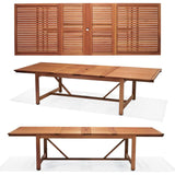 Amazonia Arizona 9-Piece Patio Rectangular Extendable Dining Table Set | Eucalyptus Wood | Ideal for Outdoors and Indoors Amazonia