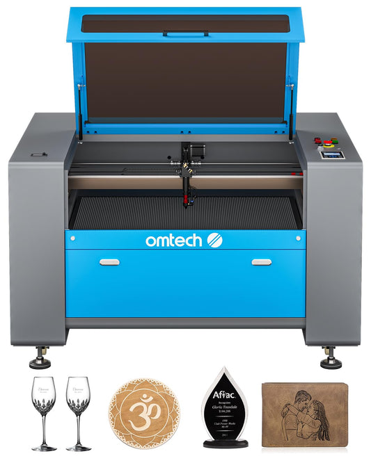 OMTech 100W CO2 Laser Engraver, 24x40 Inch Laser Engraving Machine with Autofocus Autolift 2 Way Pass Air Assist Water Pump, Industrial Laser Cutter Cutting Etching Machine for Wood Glass Acrylic More