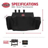 Char-Griller® 3-Burner Dual Fuel Expandable Propane Gas and Charcoal Outdoor Polyester Grill and Smoker Cover in Black, 29in x 65in x 49in, Model 8080 Char-Griller
