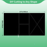 BoxElfos 100% Blackout Blind Curtains Window Cover [157" x 59" XXL] [DIY Cut to Any Size or Shape] [Hook & Loop Tabs][ Portable Bags for Travel] [Light & UV Blocking ] for House,Nursery,Apartment BoxElfos