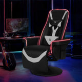 Modern-Depo Queen Throne Racing Gaming Chair, Comfortable Ergonomic Recliner, High Back Swivel Chair with RGB Lights, Footrest, Backrest, Massage Lumbar Support, Headrest and Cupholders, Black White Modern-Depo