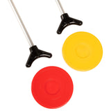 Champion Sports Shuffleboard Game Set, 2 Cues, 8 Pucks, Chalk - Outdoor Games for Adults and Family Red Champion Sports