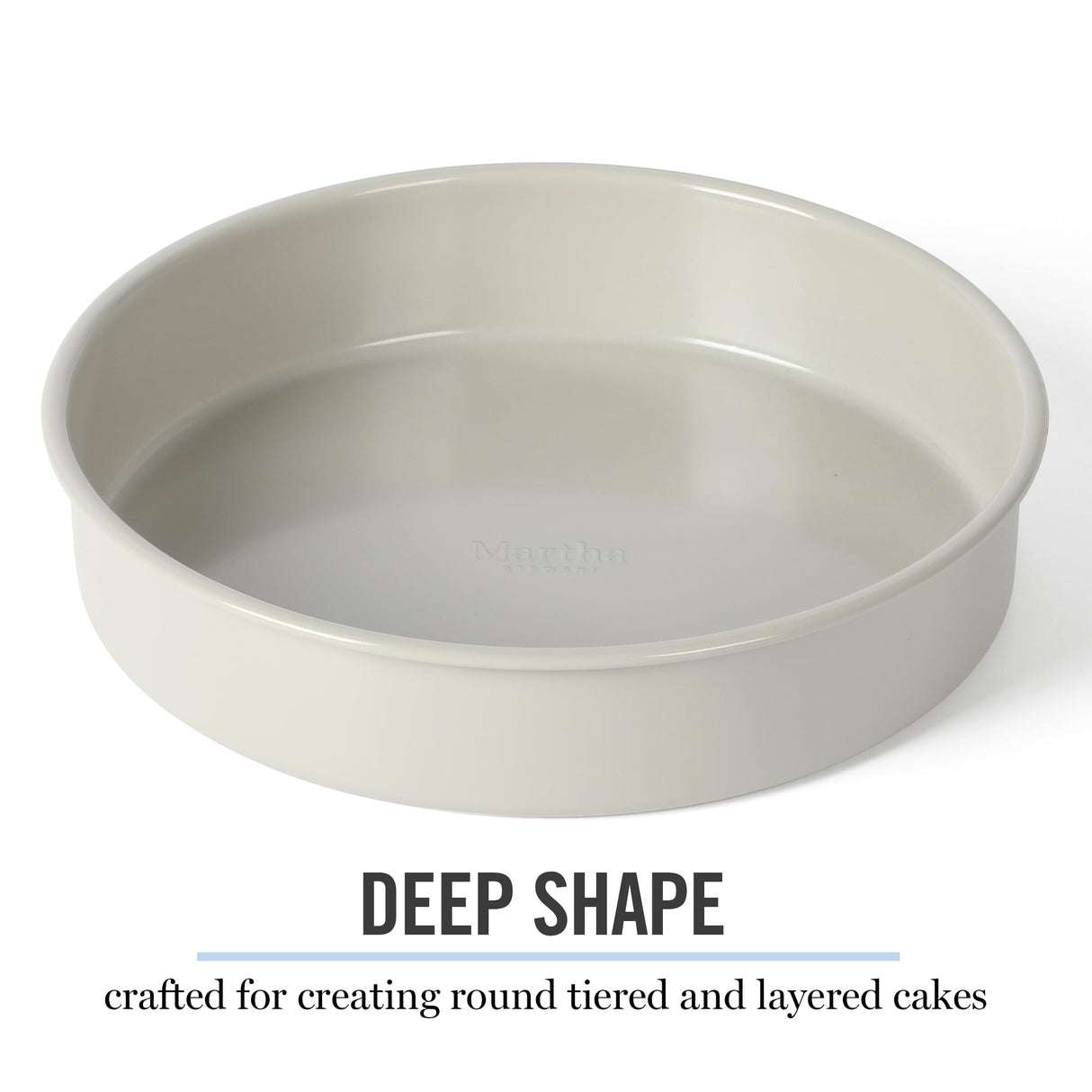 Martha Stewart Gallen 8 Inch Round Nonstick Carbon Steel Cake/Bake Pan - Cool Grey Martha Stewart