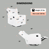 Naomi Home Odelia Swivel Rocker Recliner Glider, Bright White - Ergonomic Nursing Chair with Footrest for Soothing Comfort in Compact Spaces Naomi Home