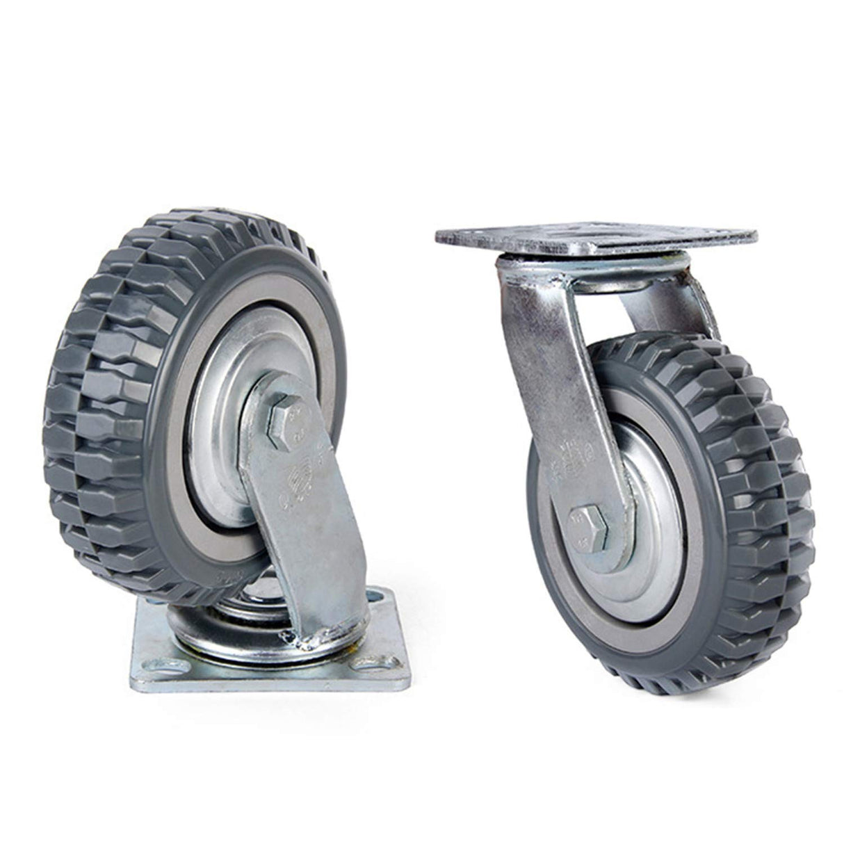 Nisorpa 4 Pack Heavy Duty Plate Casters Set 6 inch Swivel Wheel with Brake Anti-Skid 360 Degree Ball Bearing Castor Wheels(All Swivel,2PCS with Brake 2PCS Without) Nisorpa