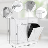 MAMIZO Double Tilt Out Trash Cabinet 10 Gallon*2,Kitchen Garbage Cabinet,Pet-Proof Standing Hidden Dual Laundry Sorter,W/Hideaway Drawer,for Kitchen,Living,Dining Room (White) MAMIZO