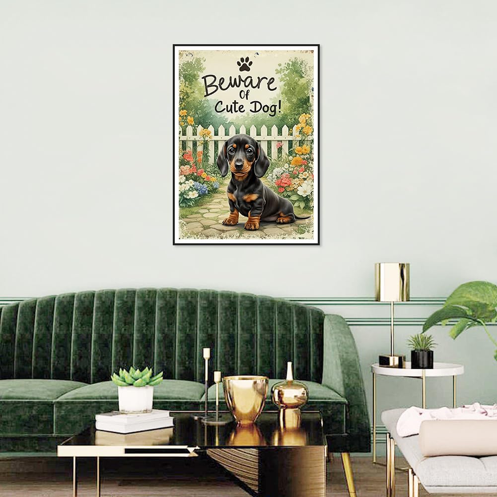 WSLWXSHM Diamond Painting Kits for Adults Dachshund Dog, Animal Round Full Drill Diamond Art Kits, 5D DIY Paint with Diamonds Crafts for Home Wall Decoration Gifts 12×16Inch WSLWXSHM
