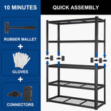 BILT HARD 48”W x 18”D x 72”H Garage Shelving, 5-Tier Heavy Duty Storage Shelves for Garage, Basement, Warehouse, Workshop, 3000 lbs Capacity BILT HARD