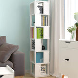 4HOMART Rotating Bookshelf - Stylish White Multi-Functional Floor Rack for Living Room and Students 4HOMART