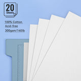 Lightwish Watercolor Sketchbook,100% Cotton Acid Free Watercolor Journal,300gsm/140lb Cold Press Watercolor Paper for Artists,Adults,Students,20 Sheets,9.25 * 6.3 Inches LIGHTWISH