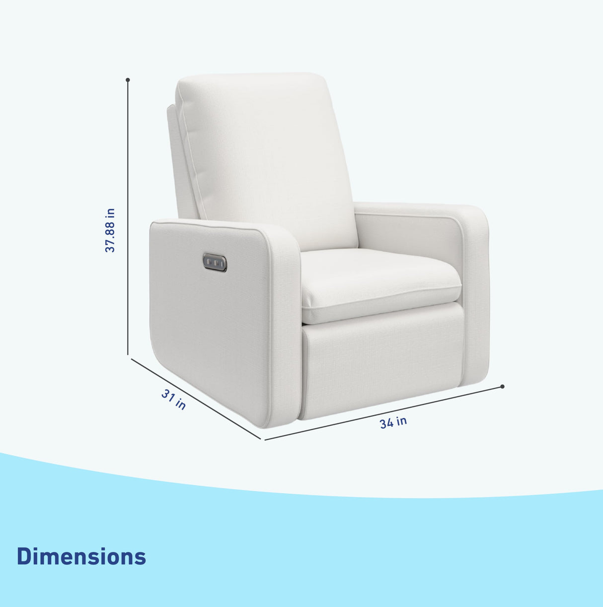 Graco Teddi Power Recliner Swivel Glider (Ivory Basketweave) – Electronic Power Recline, USB-A & USB-C Charger, Premium Cushioning & Comfort Graco