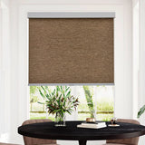 Persilux Roller Shades Light Filtering Cordless Free-Stop Roller Blinds for Windows (Brown 31" W x 72" H) Natural Woven UV Protection Privacy Window Shades for Home, Living Room, Office, Doors, Patio Persilux