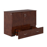 AFI, Southampton Murphy Bed Chest Full with 6" Mattress, Built-in USB Charger & Storage Drawer, Walnut AFI