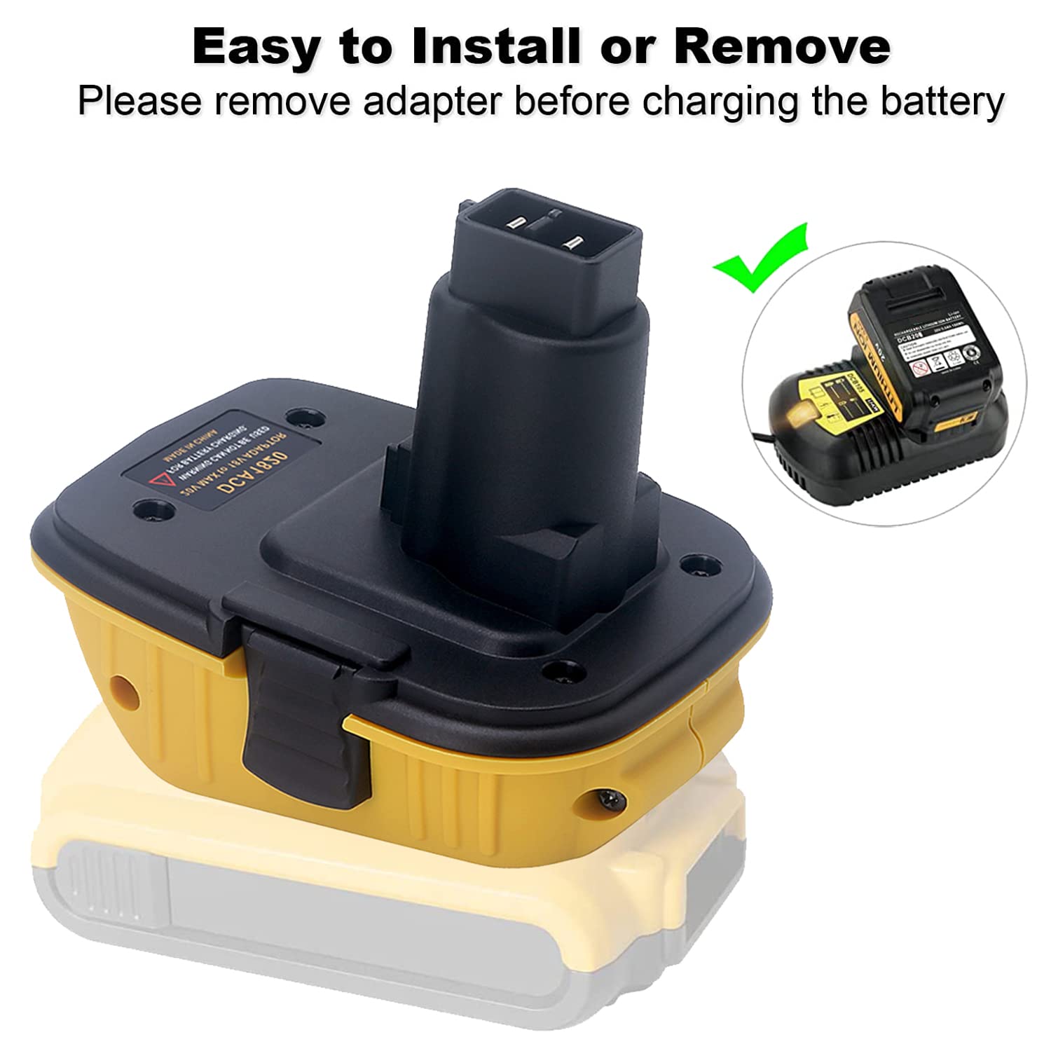 2-Packs DCA1820 Replace for Dewalt 18V to 20V Battery Adapter, Convert DeWalt 20Volts Max XR Lithium Battery DCB203 DCB204 DCB206 DCB609 to DeWalt 18 Volts XRP Drills Cordless Power Tools - WoodArtSupply