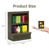 RAQWI Cute Mini Bookshelf Figurine for Living Room, Shelf Decor With Cat Design for Cat Lovers RAQWI