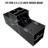 DEVALLEY 3-Way T-Shaped Pergola Brackets Kit,Woodwork Brackets with Screws for 4x4(Actual:3.5"x3.5") Wood Beams for Patio Pergola,Log Cabins,Gazebo W/Hardware (2Pack) DEVALLEY