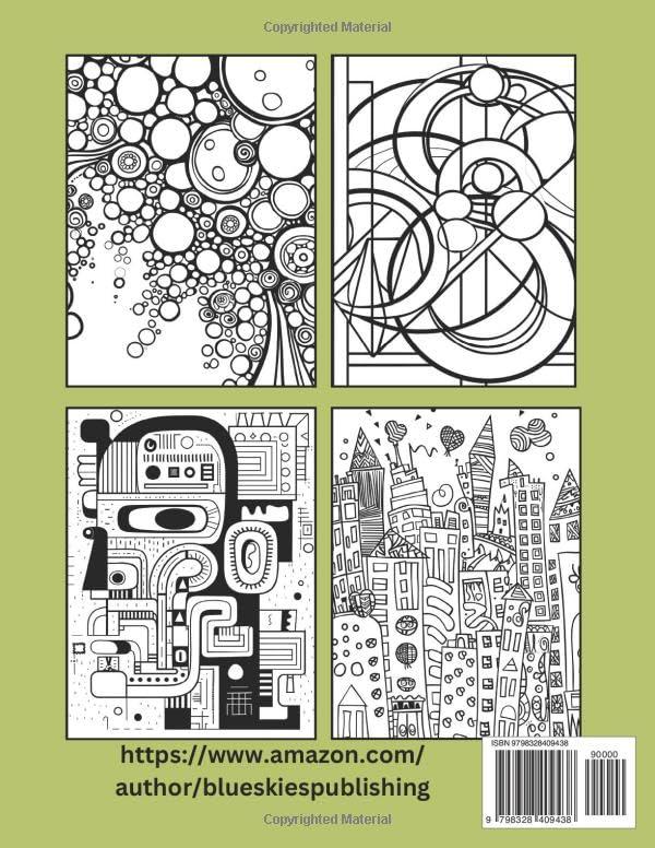 Abstract Coloring Book for Anxiety: 65 Unique Illustrations for Creative Calm Majosta