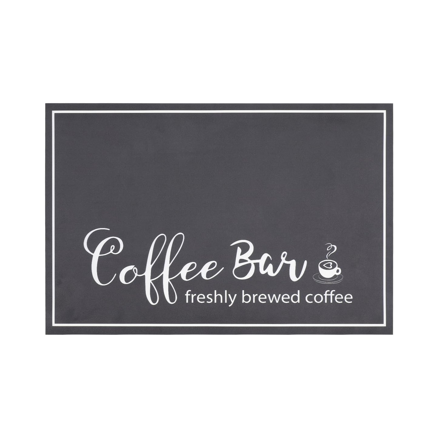 Findosom Dish Drying Mat, 12"x20" Absorbent Coffee Bar Mat for Countertops, Coffee Bar Accessories with Coffee Cup Pattern for Kitchen Counter Coffee Maker Coffee Pot Dining Room Decoration