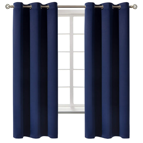 BGment Blackout Curtains for Bedroom 63 Inches Long - Navy Blue Room Darkening Thermal Insulated Sunlight Blocking Grommet Window Drapes for Kids Boys Room, Set of 2 Panels, 42 x 63 Inch BGment