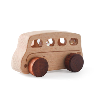 ibwaae Wooden Cars Toys, Montessori Toys for Babies, Baby Toy Cars for Toddlers, Wood Push Truck Vehicle Wooden Baby Toys for Boys Girls