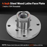 4" Steel Wood Lathe Faceplate,Faceplate for Wood Lathe,Lathe Face Plate Fit for 1" x 8TPI Spindle with Screwchuck HAowosi
