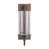 Deco 79 Wood Wall Sconce with Glass Holder, 5" x 8" x 16", Brown Deco 79