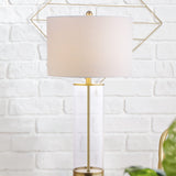 JONATHAN Y JYL2005A Collins 29" Glass LED Table Lamp Modern Contemporary Glam Bedside Desk Nightstand Lamp for Bedroom Living Room Office College Bookcase LED Bulb Included, Clear/Brass Gold JONATHAN Y