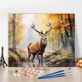 TUMOVO Deer DIY Paint by Number Flower Paint by Numbers for Adults Wild Animals Paint by Numbers Kids on Canvas Colorful Forest Paint by Numbers for Beginner Oil Painting Kits Gift 16x20inch TUMOVO