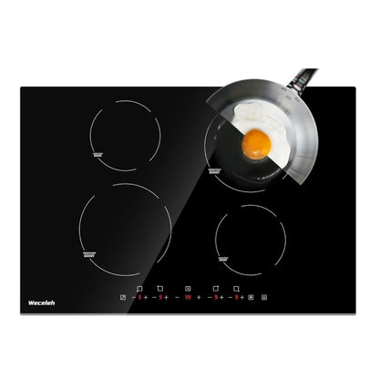 Induction Cooktop 30 Inch with 4 Burners Built-in Induction Electric Stovetop with Boost/Timer & Child Safety Lock/9 Power Levels 7000W (NO PLUG)