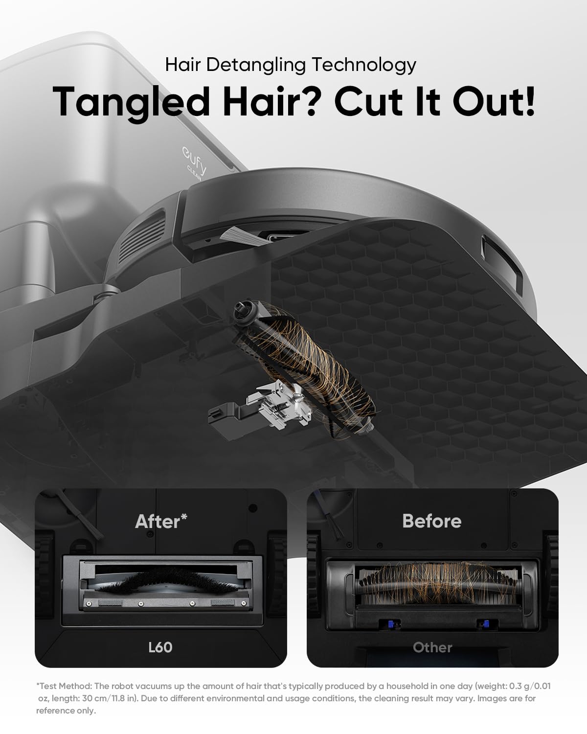 eufy L60 Robot Vacuum with Self Empty Station, Hair Detangling Technology, Up to 60 Days Hands Free Cleaning, 5,000 Pa Suction, Remove Hair, Dust eufy