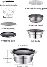 Primst Multifunctional Charcoal Barbecue Grill, Household Korean BBQ Grill, Portable Camping Grill Stove, Tabletop Smoker Grill Primst