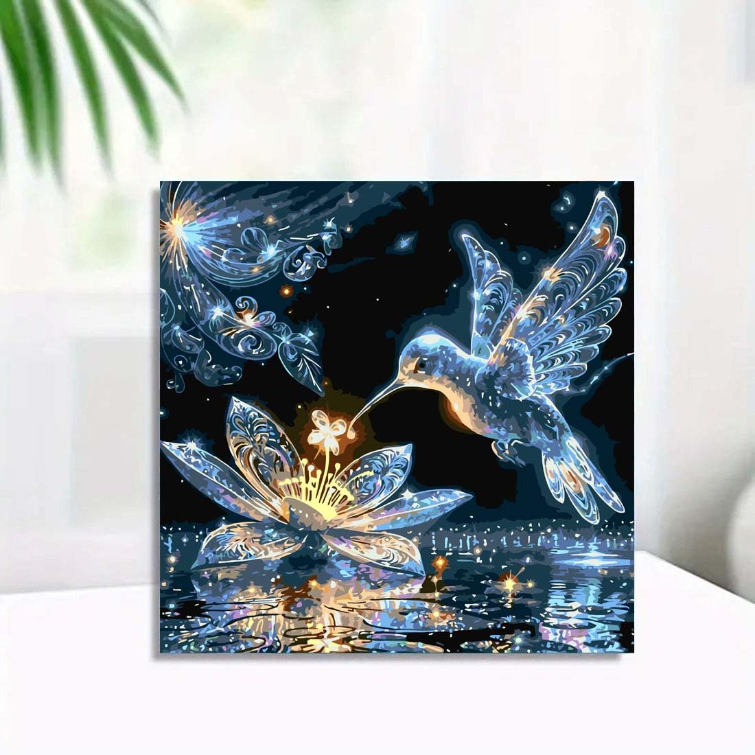 SHICERNHJ DIY Hummingbird Paint by Numbers Kit for Adults Beginner,Birds Flowers Paint by Number Kits for Adults, Acrylic Paint by Number On Canvas for Home Wall Decor 16 X 16 Inch SHICERNHJ