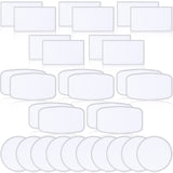 30 Pieces Sublimation Patches Fabric Iron-on Blank Patches 3 Shapes Repair Patches Sublimation Blank Hat Patch for DIY Crafts, Caps Clothes Shoes Bags Backpacks Uniforms (White Frame) Waydress