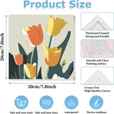 mrpwnle 4 Pack Flowers Paint by Numbers Kit for Adults Beginner Framed-Small Easy Adult Paint by Numbers Kits On Canvas Adults' Paint-by-Number Kits for Home Wall Decor Gift 8X8 Inch mrpwnle