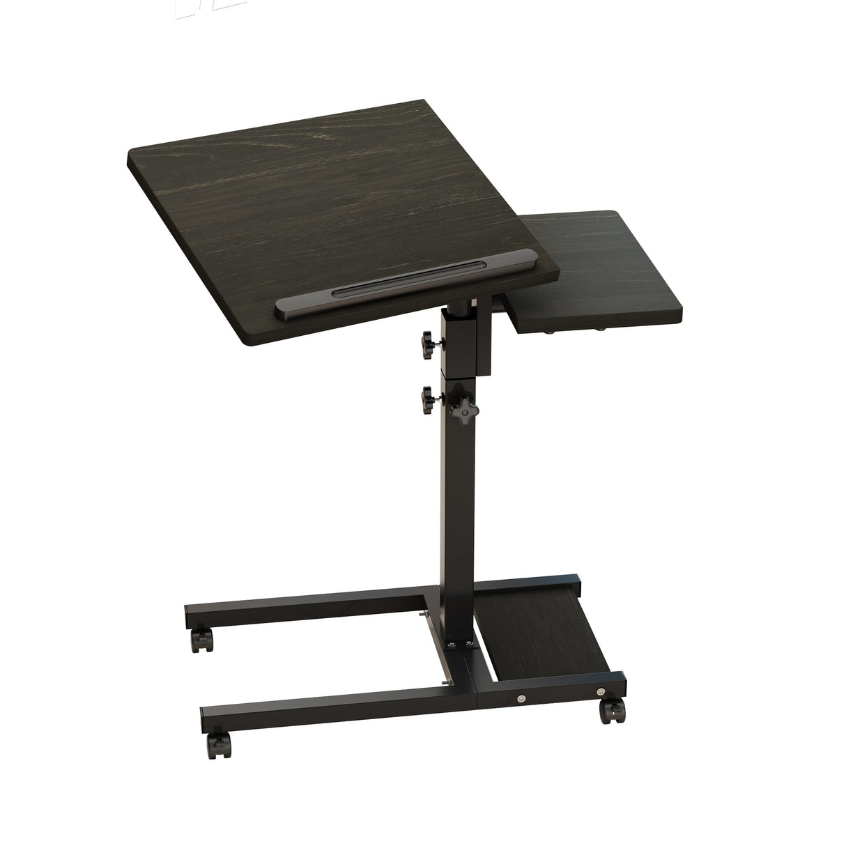 TigerDad Mobile Adjustable Height Laptop Stand PC Computer Portable Notebook Swivel Laptop Desk Rolling Table Desk Cart Tiltable with Wheels Casters& Mouse Pad Table (Dekuwood) TigerDad