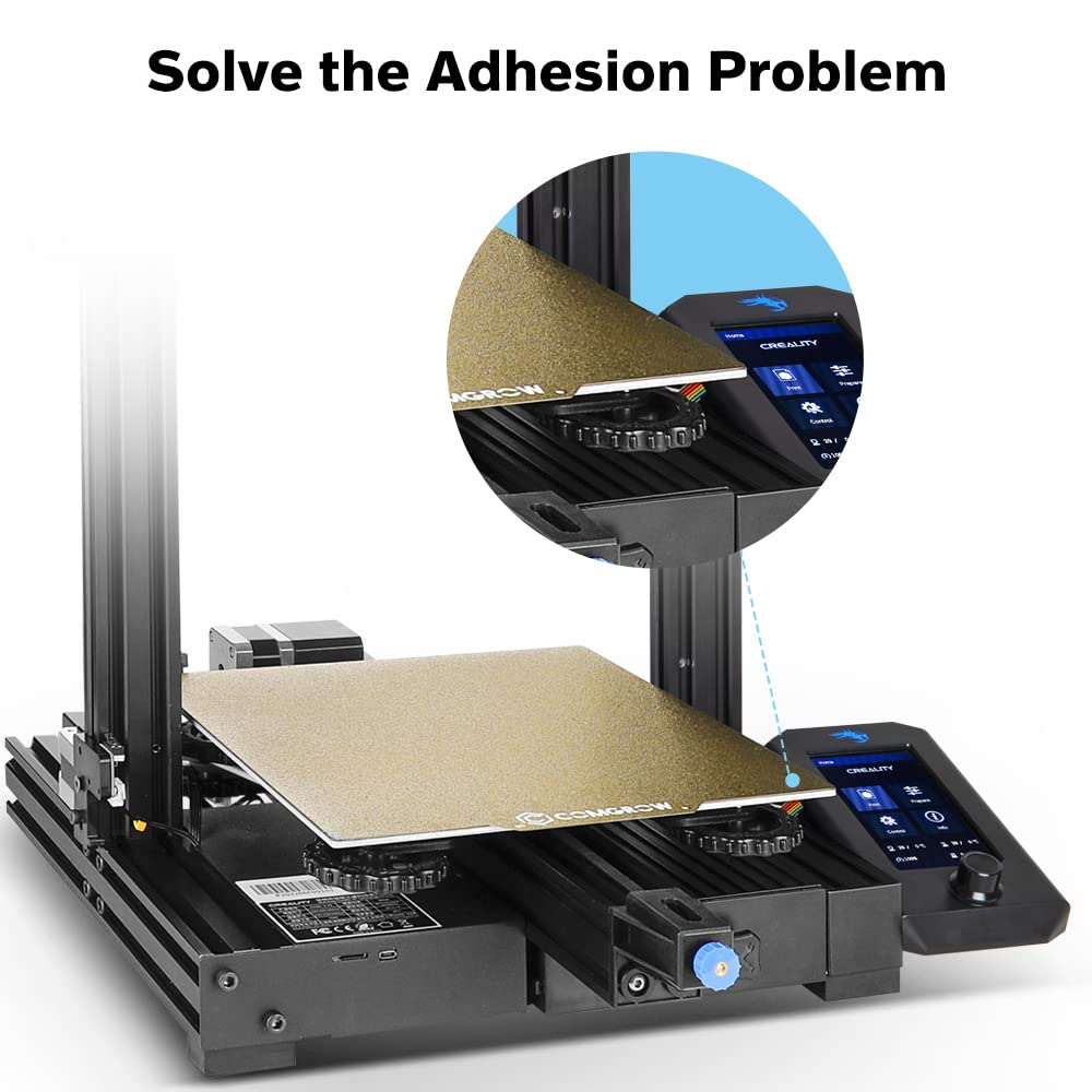 PEI Sheet 235x235mm, Ender 3 Bed Magnetic Flexible Heated Bed with Adhesive for Neptune 3 Pro/Neptune 4/Kobra/Creality Ender 3/Ender 3 V2/Ender 3 Pro/Ender 3 Neo/Ender 3 V2 Neo/Ender 3 S1 3D Printer Comgrow