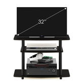 Furinno Turn-N-Tube No Tools 3-Tier Entertainment Center TV Stand for TV up to 32 Inch, Plastic Round Tubes, Espresso/black Furinno