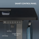 FLEXISPOT One-Piece Electric Standing Desk, 60 x 24 Inches Adjustable Desk with Seamless Desktop, Memory Controller Height Adjustment (Black Frame + Black Desktop, 2 Packages) FLEXISPOT