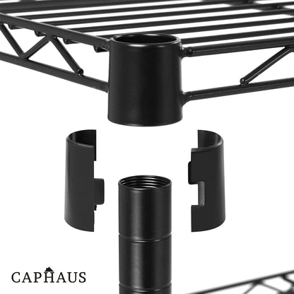 CAPHAUS 4-Tier Commercial Grade Heavy Duty Adjustable Height Wire Shelving w/Wheels & Leveling Feet, Storage Metal Steel Shelf, Garage Shelving - WoodArtSupply